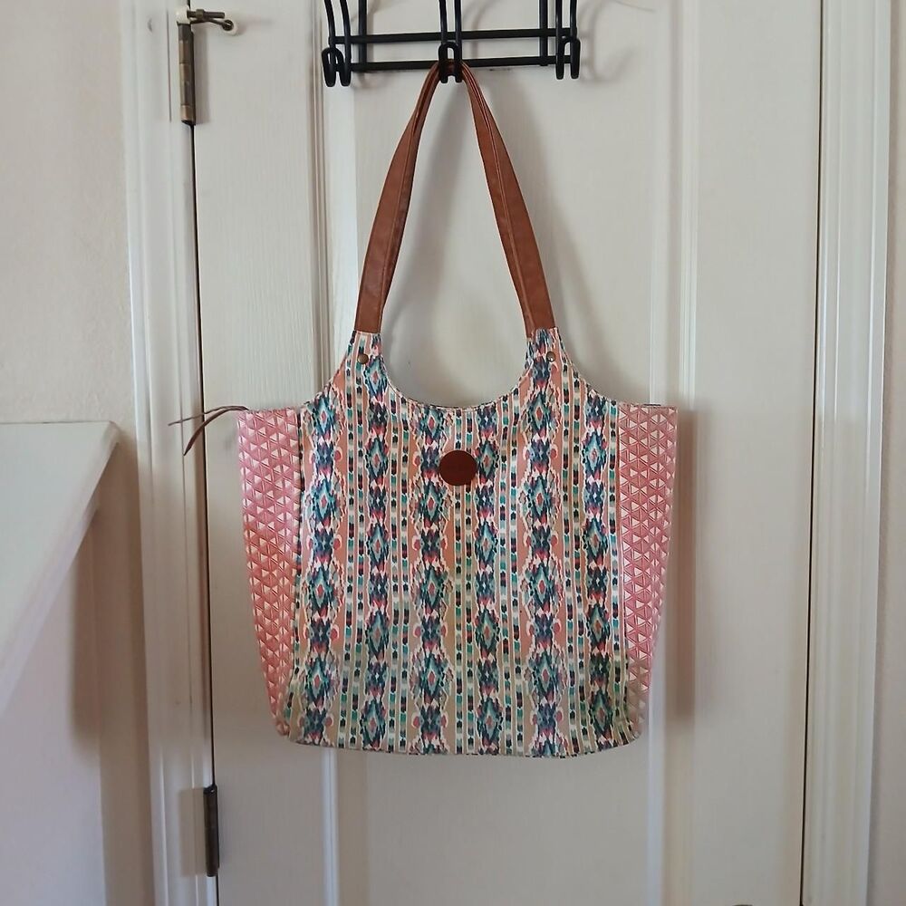 Y2K Style Boho Roxy Lively Heart Shoulder Handbag Coastal Southwestern Beachy